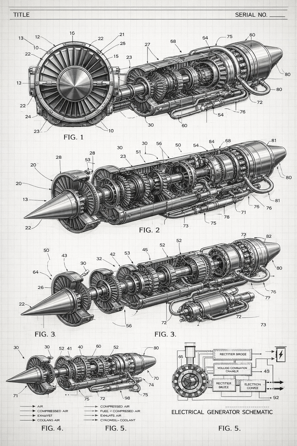 Hybrid turbine magnetic engine rendering 3