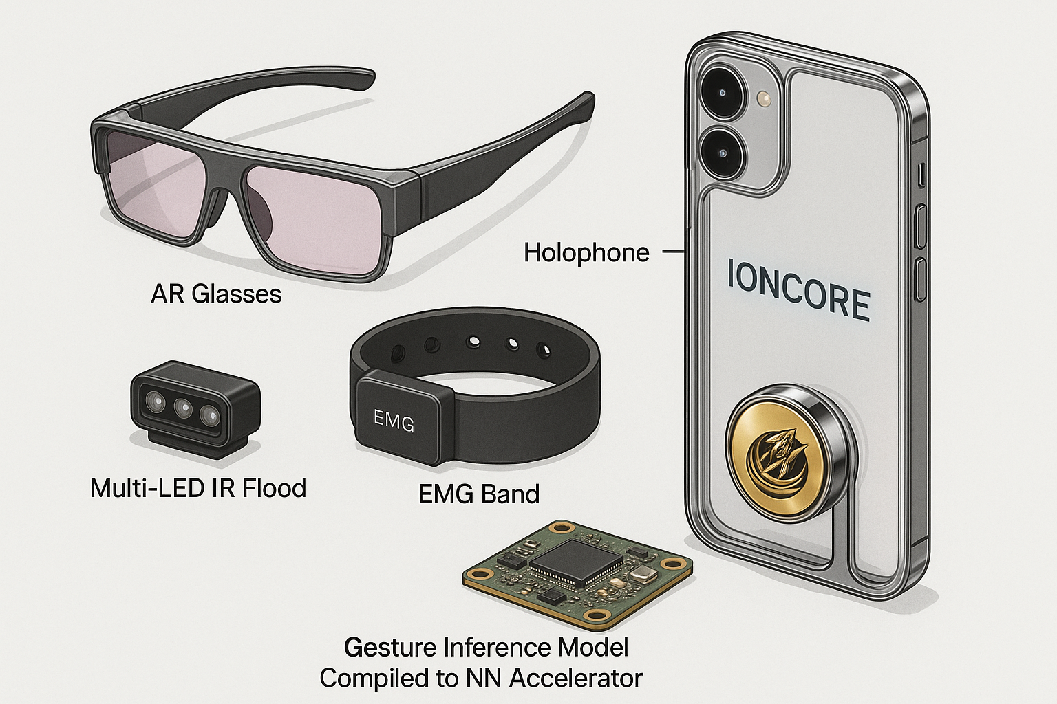 Kit 2 with EMG glasses and neural sensors