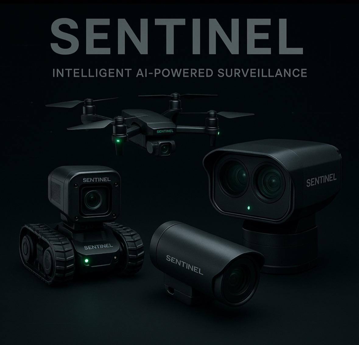 Operators monitoring multi-camera feeds from Sentinel Multi-Cam AI